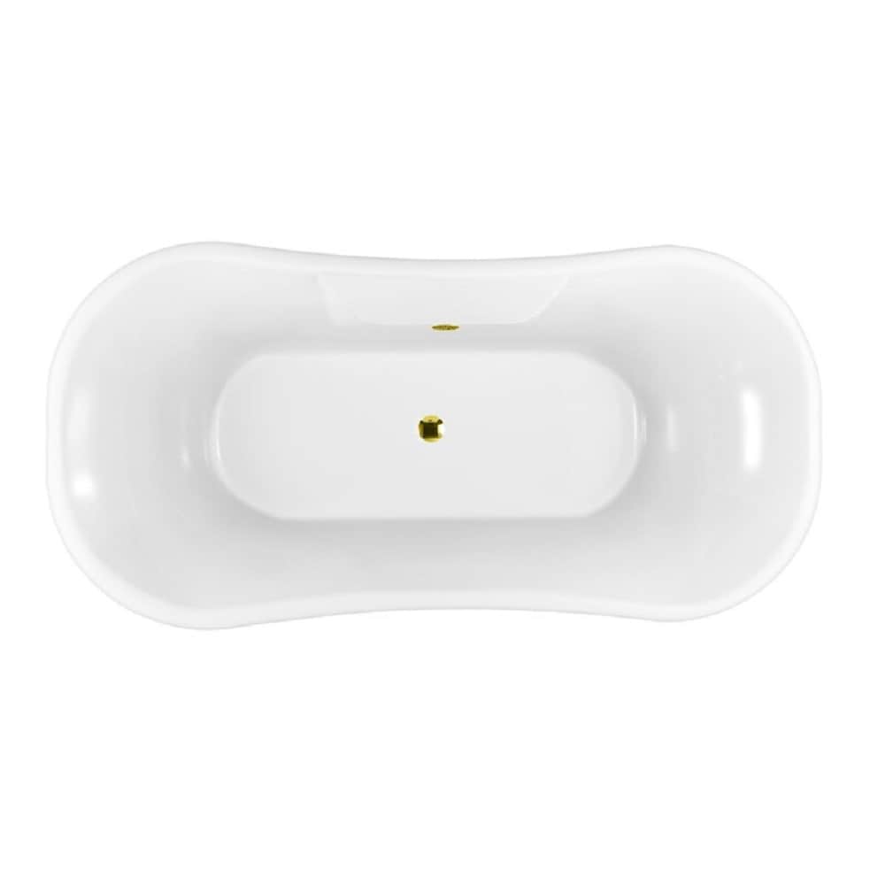 68 inch Streamline NPT9103GLD-GLD Clawfoot Bathtub with External Drain