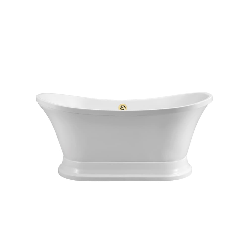 68 inch Streamline NPT9201GLD Soaking Freestanding Bathtub with External Drain