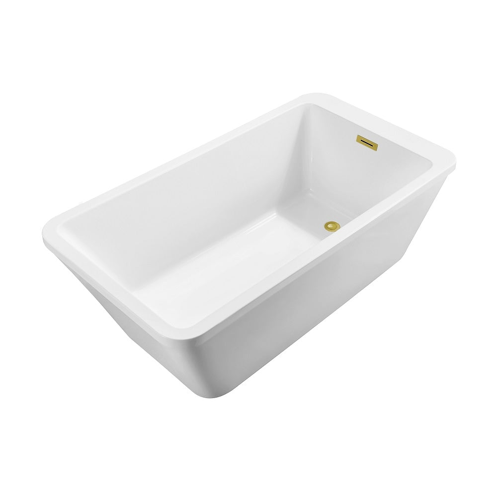 Baignoire autoportante Streamline NPT9240GLD de 60 pouces avec drain interne
