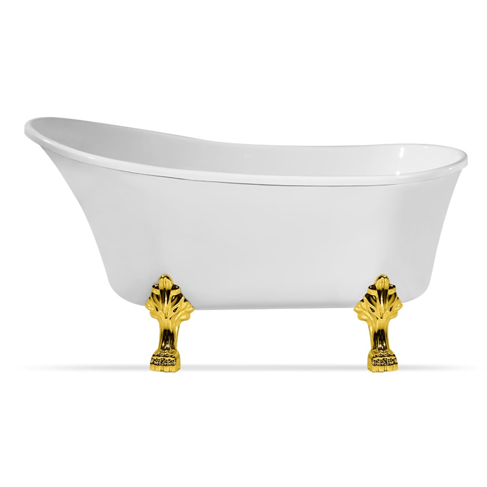 63 inch Streamline NPT9348GLD-GLD Clawfoot Bathtub with Internal Drain