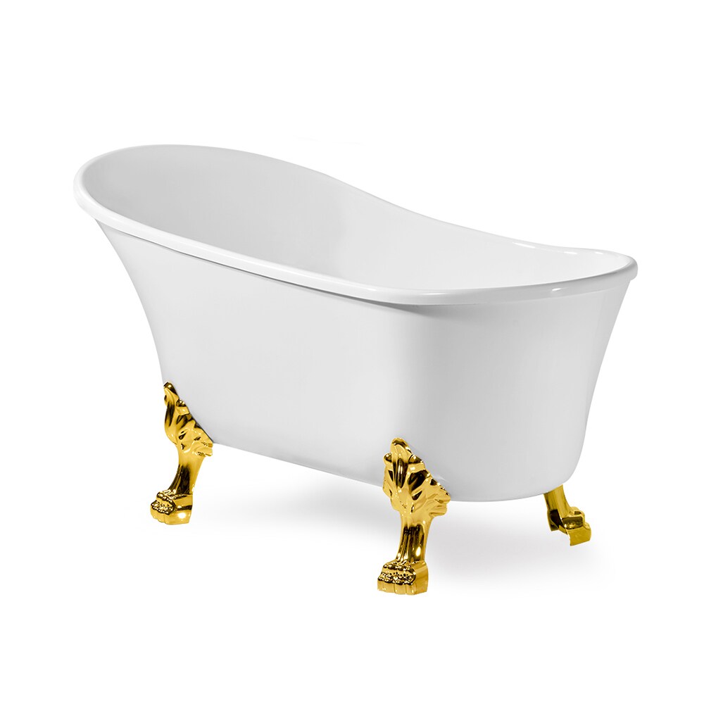 63 inch Streamline NPT9348GLD-GLD Clawfoot Bathtub with Internal Drain