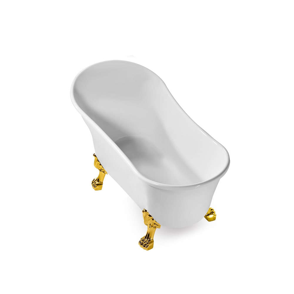 67 inch Streamline NPT9349GLD-GLD Clawfoot Bathtub with Internal Drain