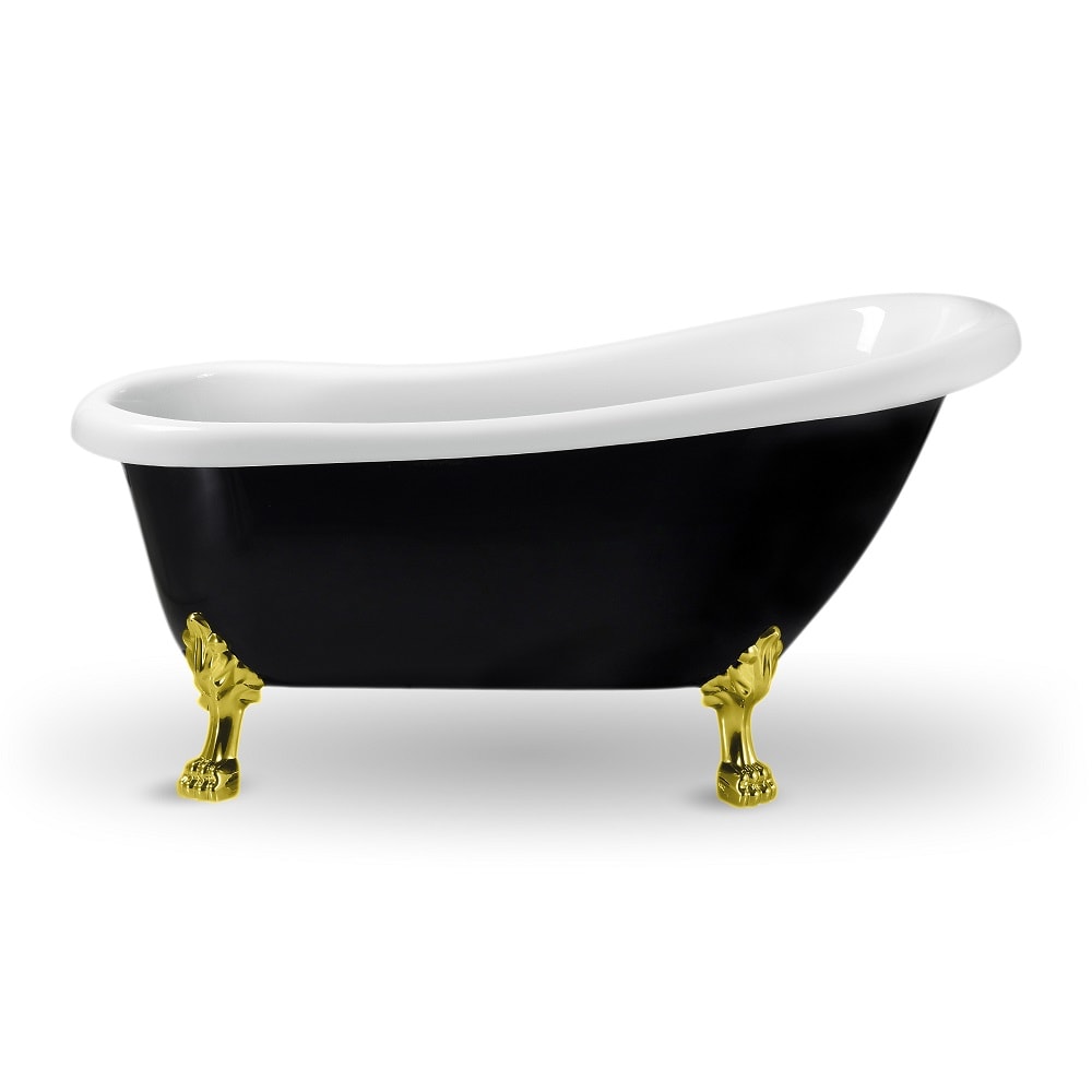 61 inch Streamline NPT9481GLD-GLD Clawfoot Bathtub with Internal Drain
