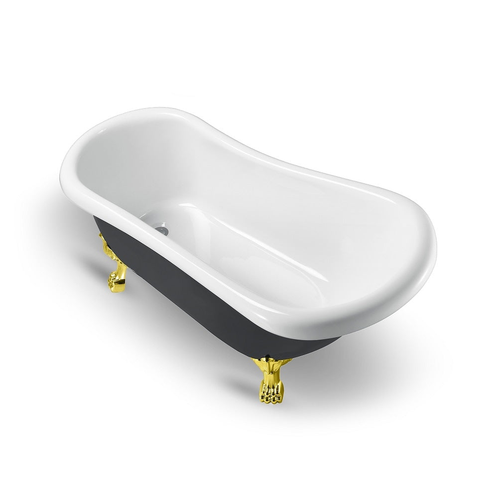 61 inch Streamline NPT9481GLD-GLD Clawfoot Bathtub with Internal Drain