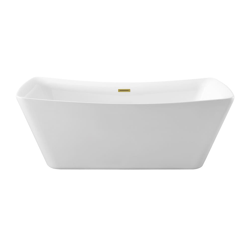 62 inch Streamline NPT9540GLD Soaking Freestanding Bathtub with Internal Drain
