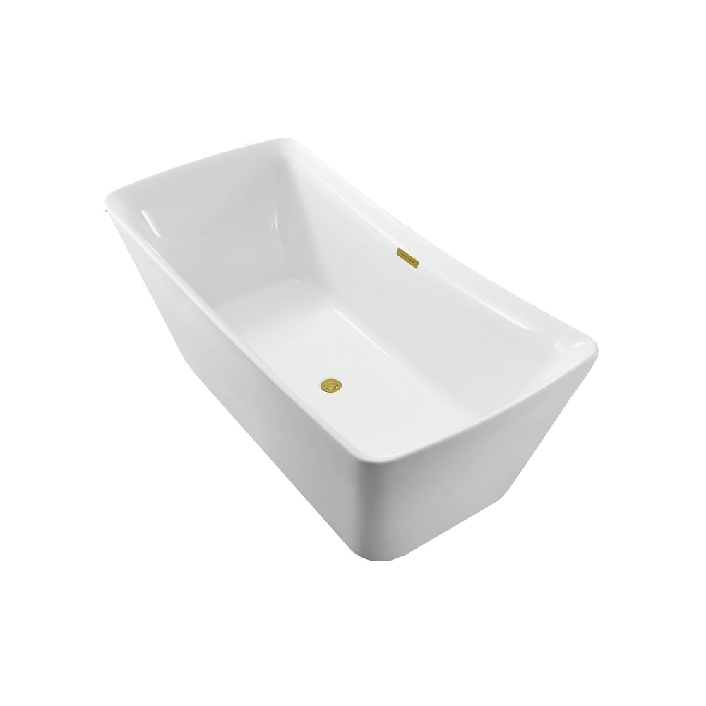 62 inch Streamline NPT9540GLD Soaking Freestanding Bathtub with Internal Drain