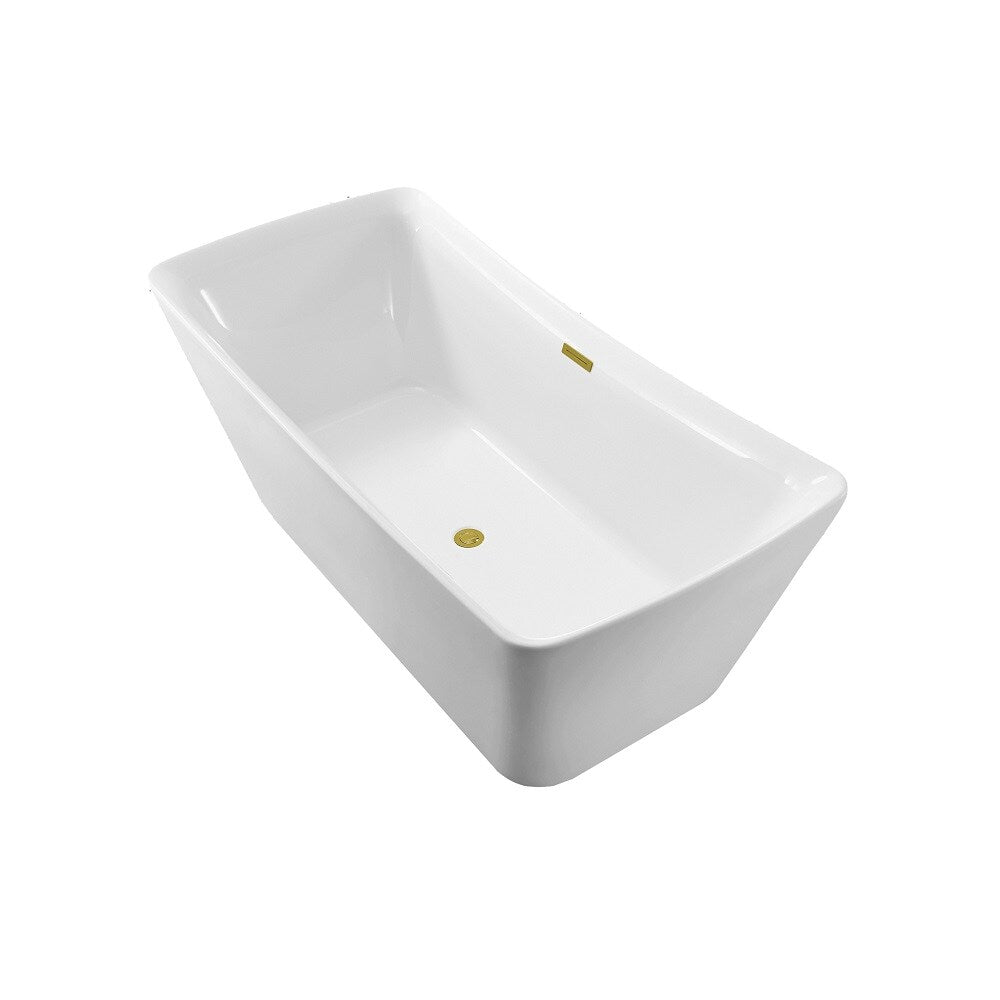 67 inch Streamline NPT9541GLD Soaking Freestanding Bathtub with Internal Drain