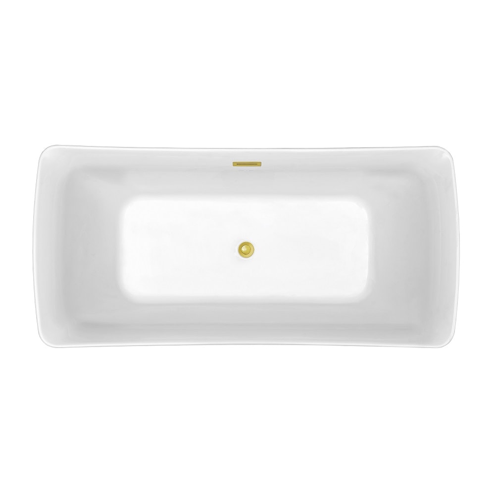 67 inch Streamline NPT9541GLD Soaking Freestanding Bathtub with Internal Drain
