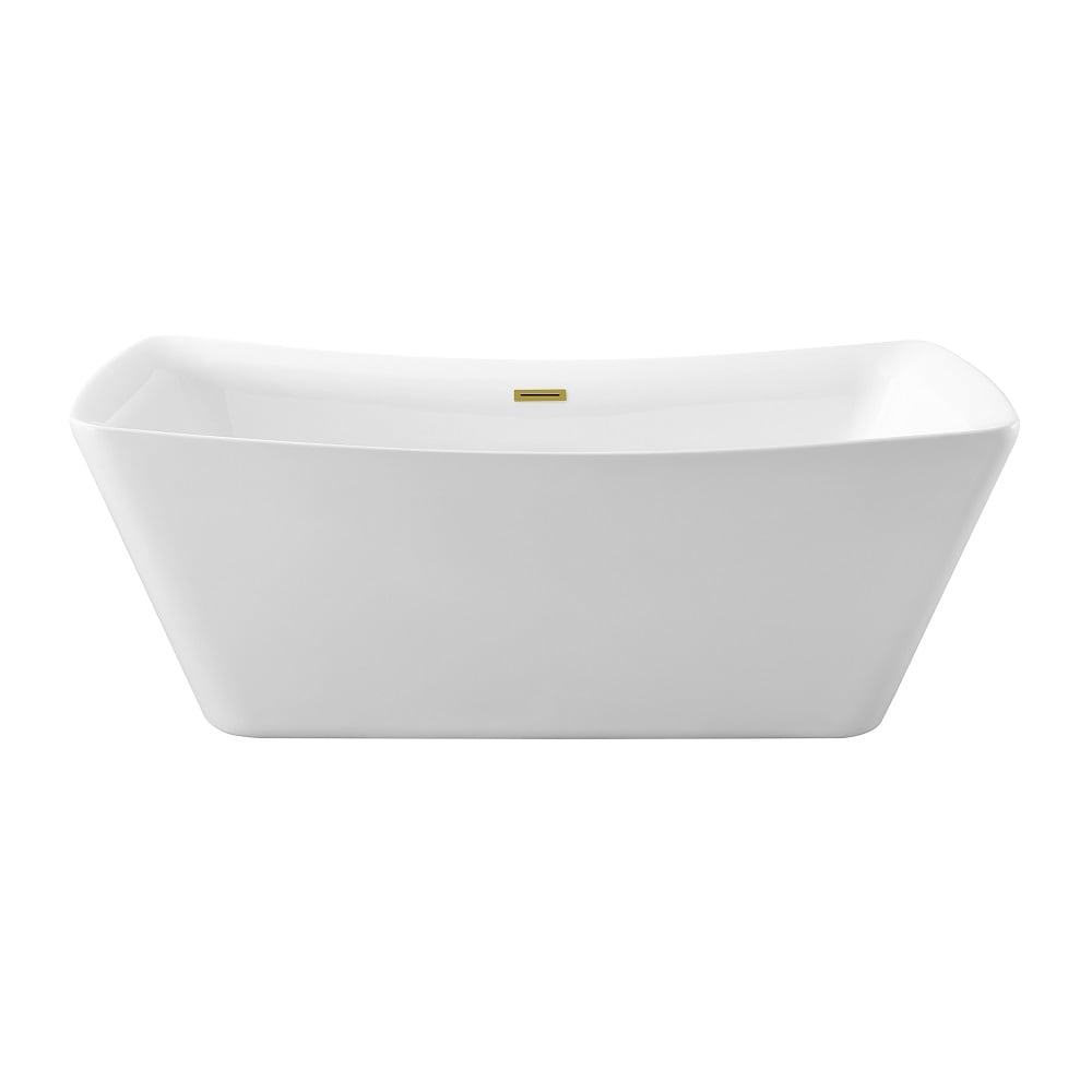 70 inch Streamline NPT9542GLD Soaking Freestanding Bathtub with Internal Drain