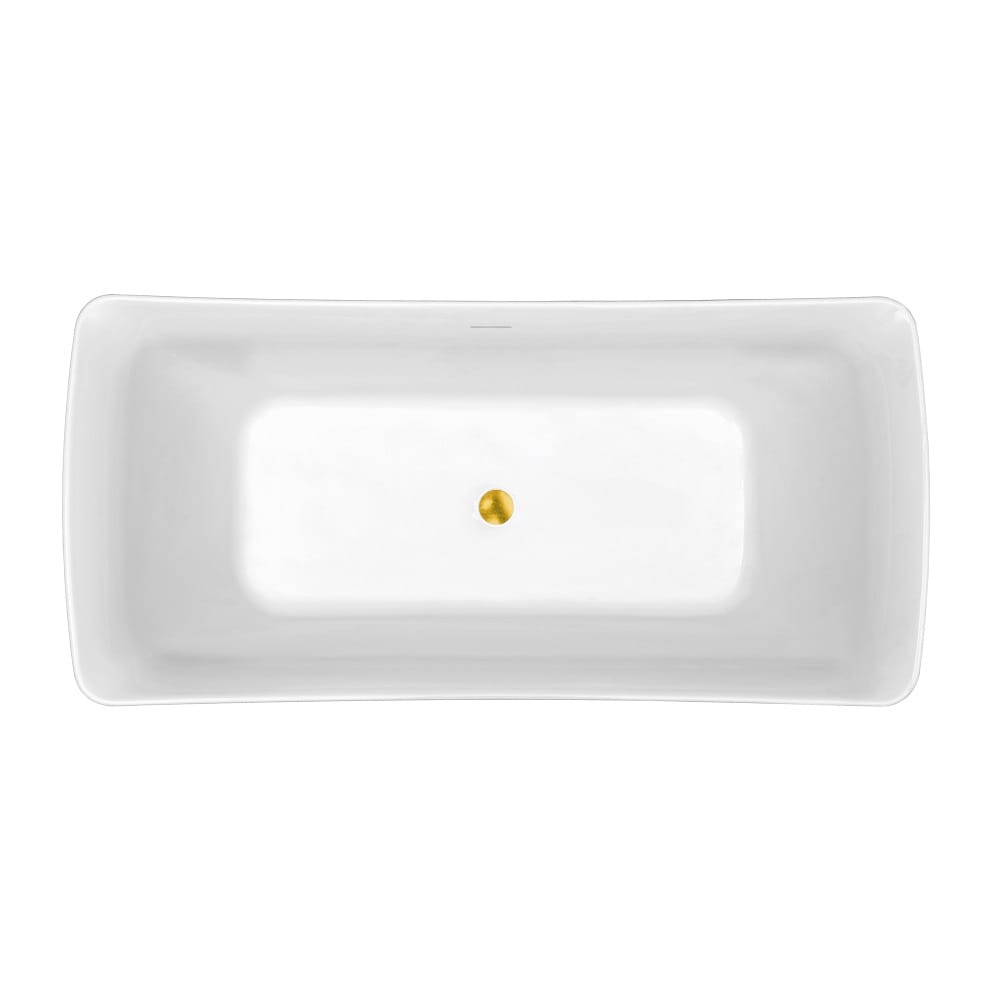 62 inch Streamline NPT9550GLD Freestanding Bathtub with Internal Drain