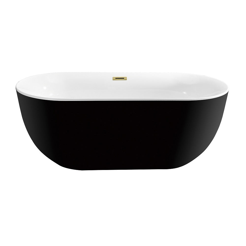 59 inch Streamline NPT9801GLD Soaking Freestanding Bathtub with Internal Drain