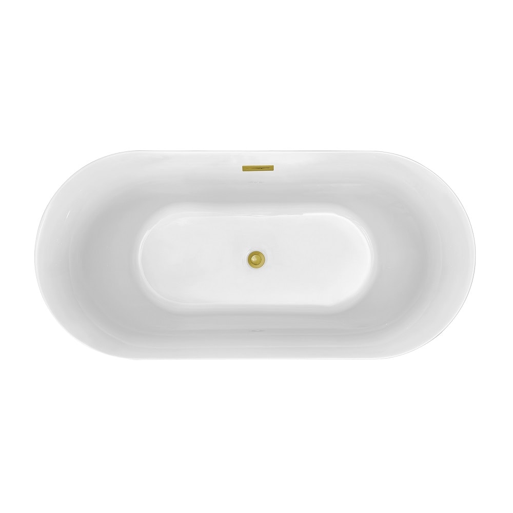 67 inch Streamline NPT9802GLD Soaking Freestanding Bathtub with Internal Drain
