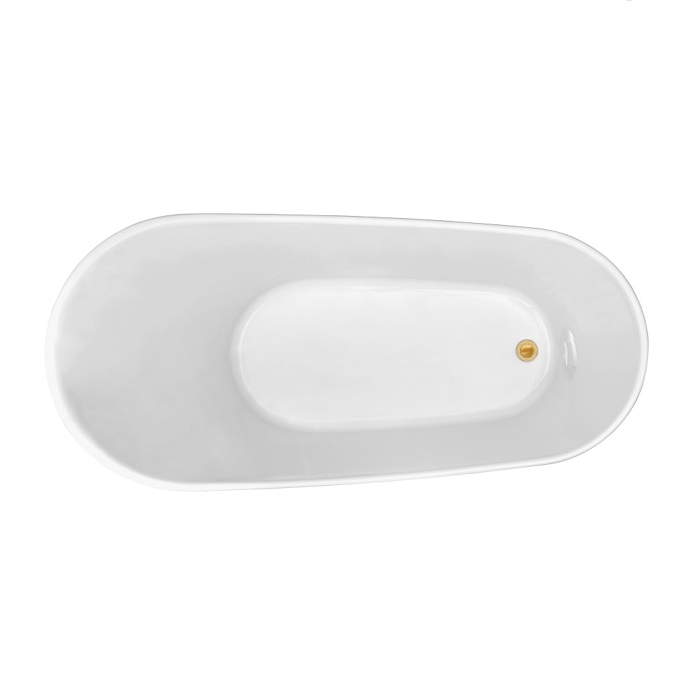 59 inch Streamline NPT9820GLD Soaking Freestanding Bathtub with Internal Drain