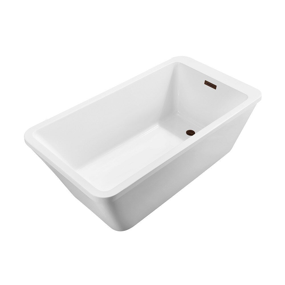 60 inch Streamline NPT9240ORB Soaking Freestanding Bathtub with Internal Drain