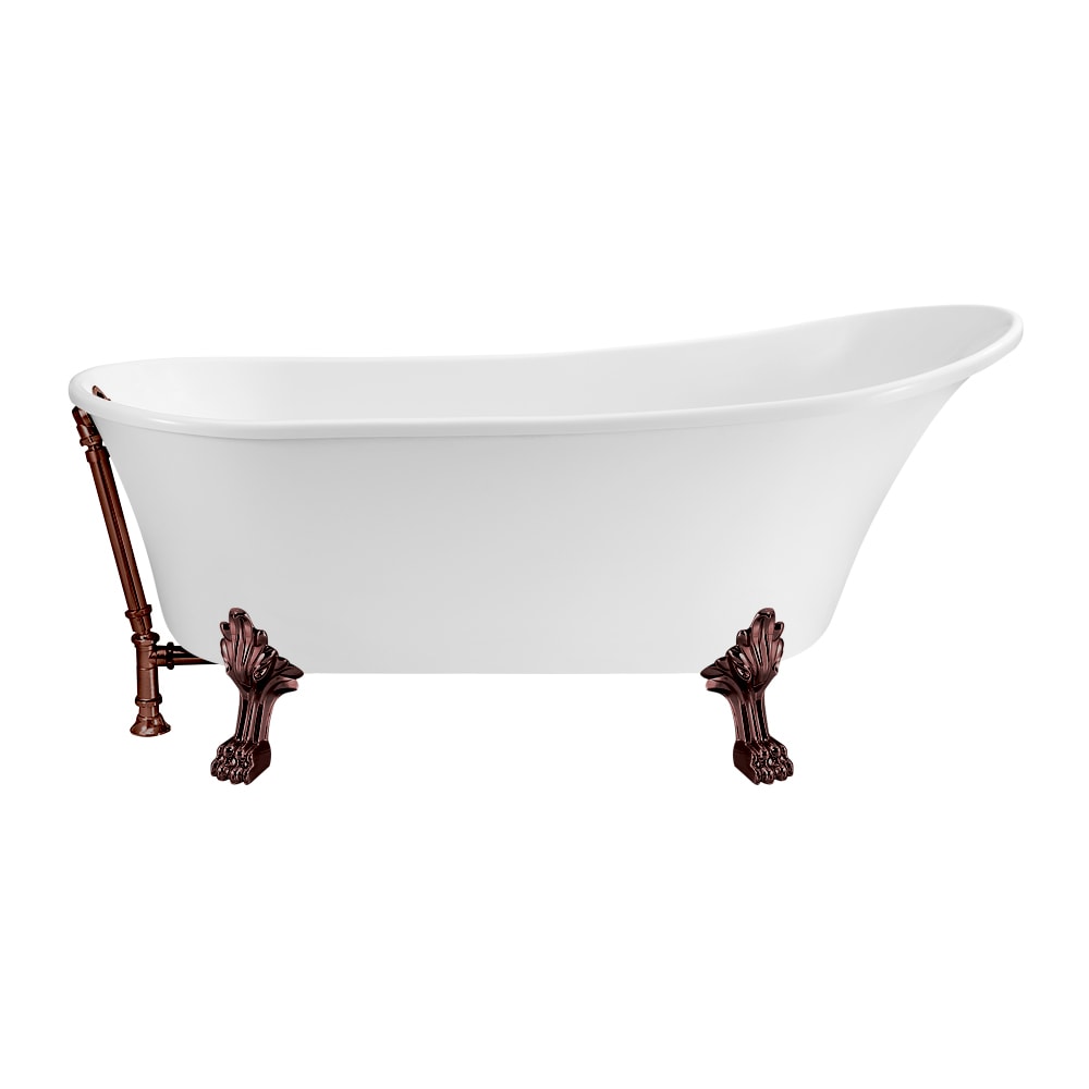 63 inch Streamline NPT9342ORB-ORB Soaking Clawfoot Bathtub with External Drain