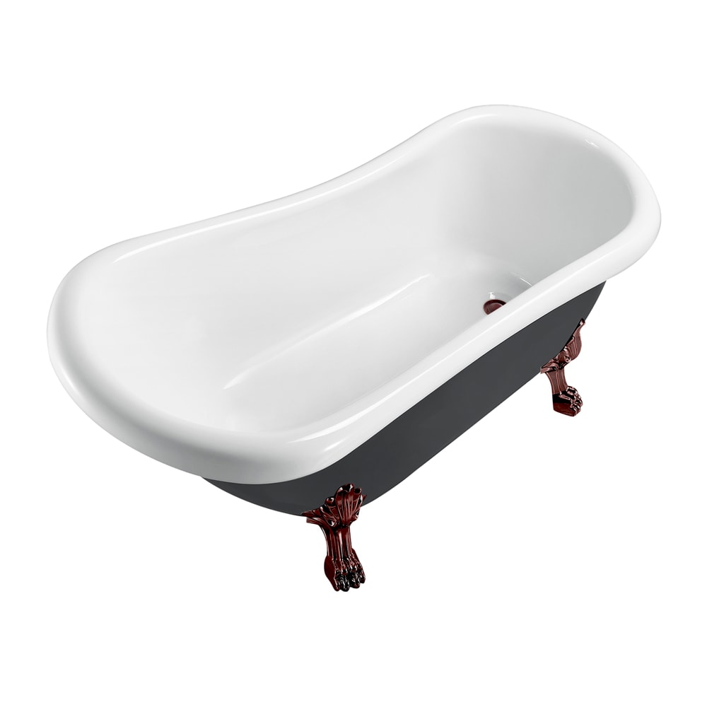 61 inch Streamline NPT9481ORB-ORB Clawfoot Bathtub with Internal Drain