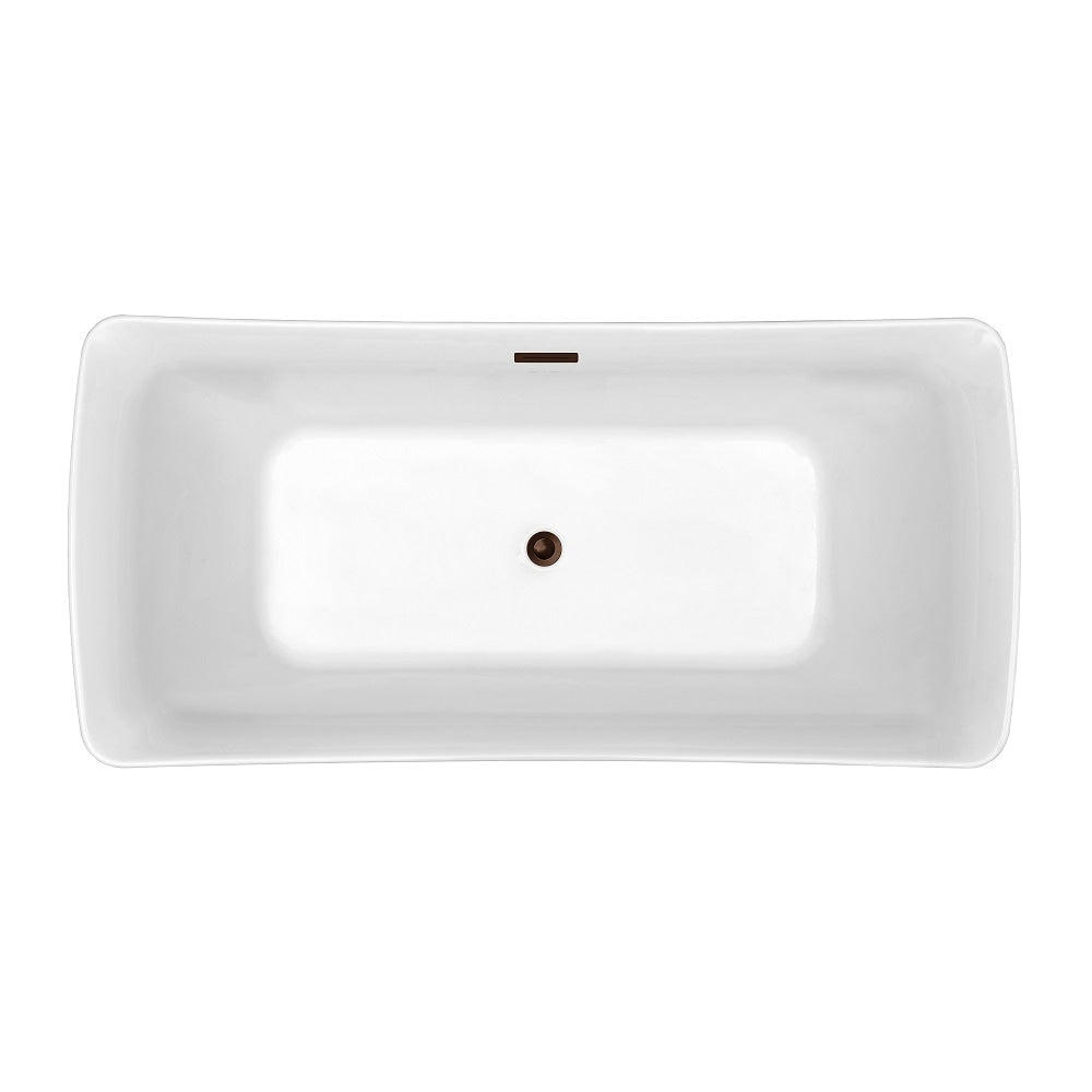 70 inch Streamline NPT9542ORB Soaking Freestanding Bathtub with Internal Drain