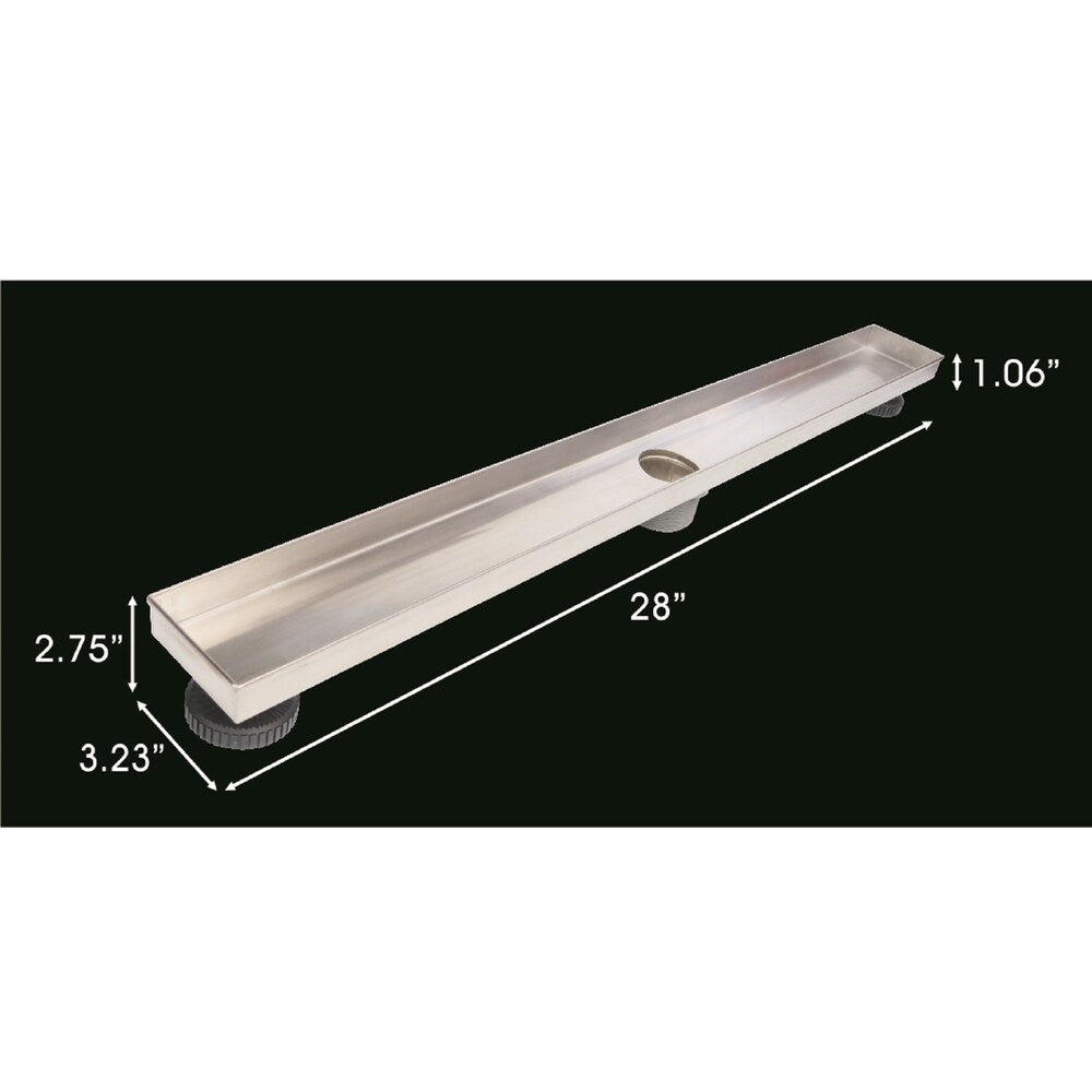 28 inch Rose Gold Linear Shower Drain with Linear Drain Cover