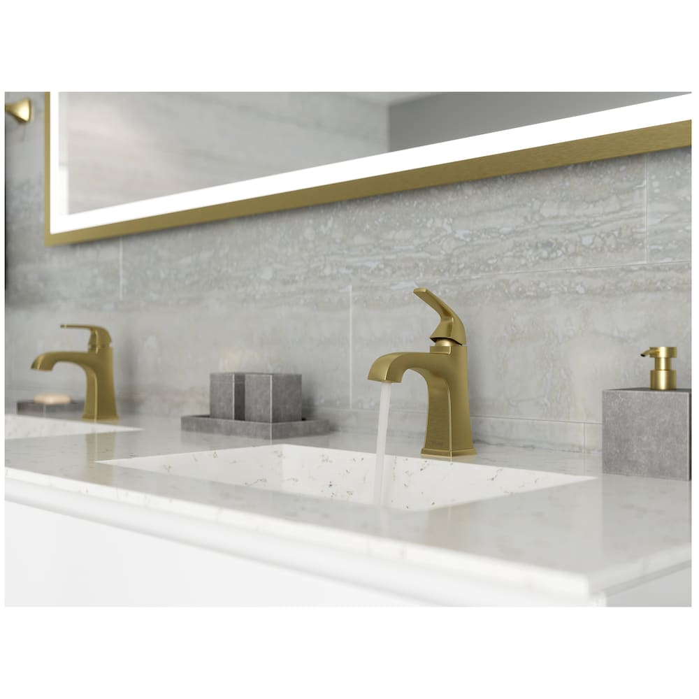 Bloor Single Handle 1 or 3 Hole Brushed Gold Bathroom Sink Faucet/Tap