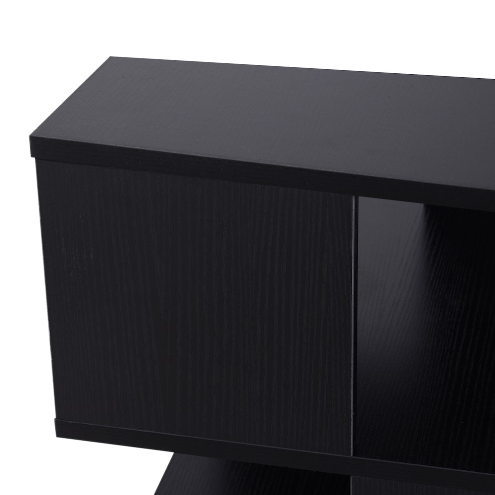 Square 2 Tier Coffee Side Table Storage Shelf Rack Living Room Black