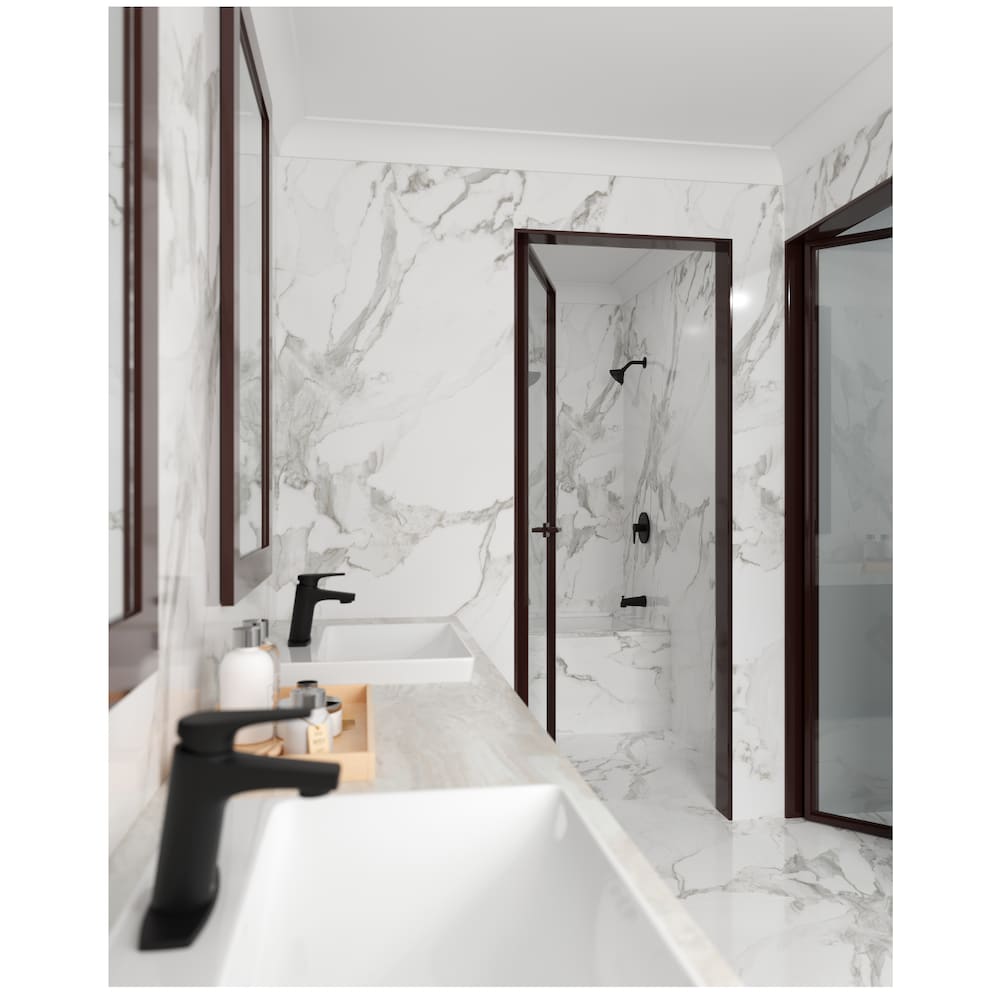 Ensemble de baignoire et de douche noir mat Ferris/robinet de baignoire et de douche avec pomme de douche à 3 fonctions et robinet de baignoire