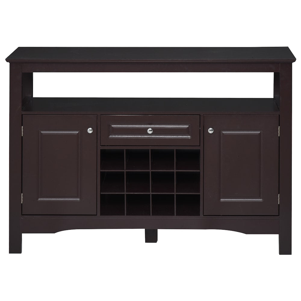 Buffet de cuisine, meuble de rangement pour serveur de salle à manger avec tiroir et casier à vin expresso