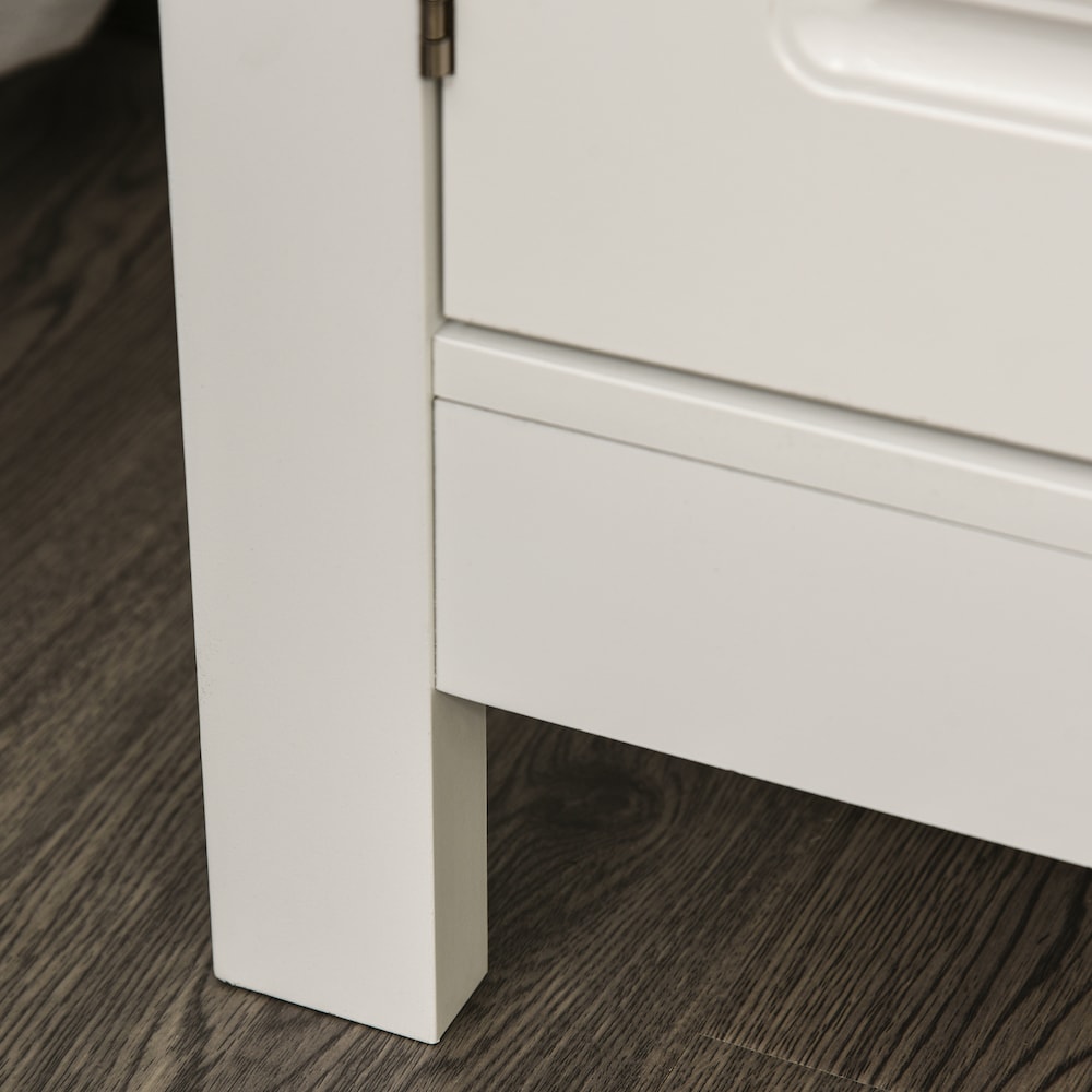 Buffet de cuisine, meuble de rangement pour serveur de salle à manger avec tiroir et casier à vin, blanc