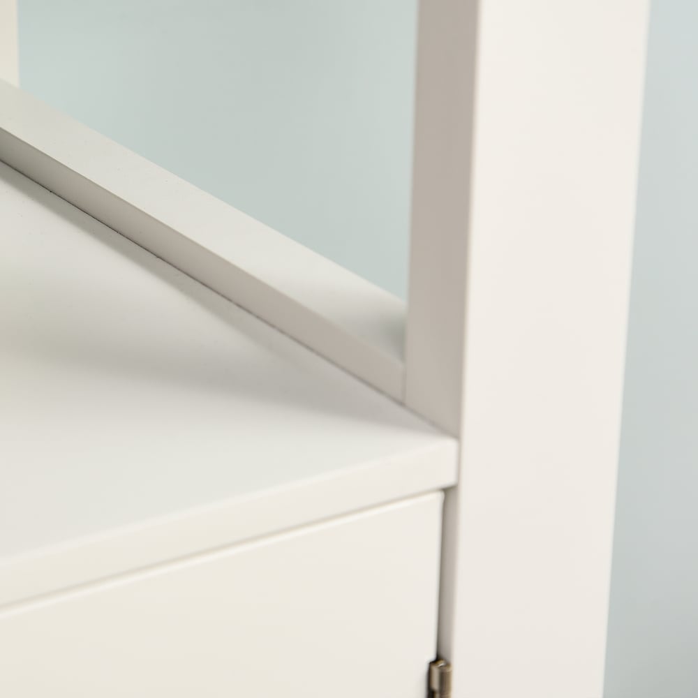 Buffet de cuisine, meuble de rangement pour serveur de salle à manger avec tiroir et casier à vin, blanc
