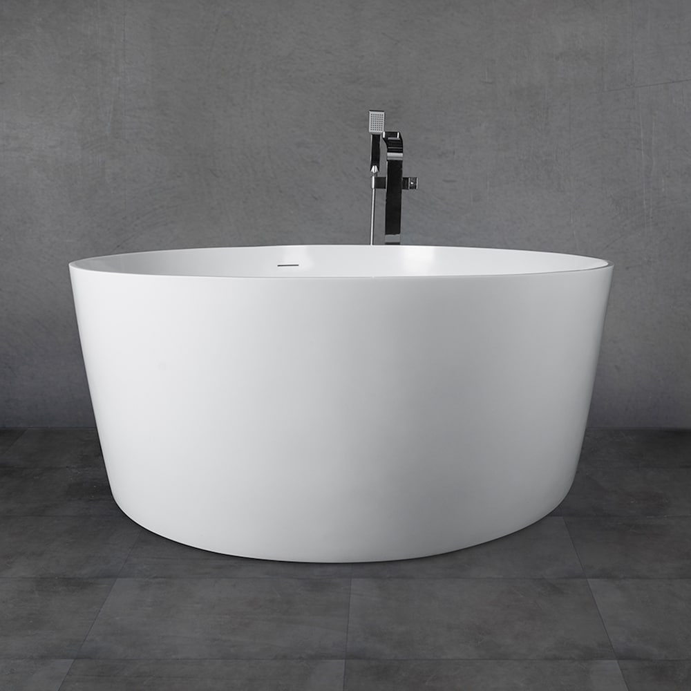 Castigno 56 in. Solid Surface Resin Stone Matte Bathtub