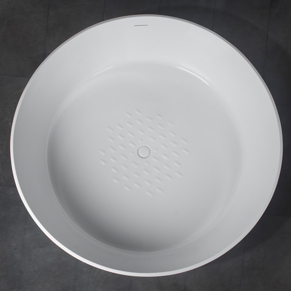 Castigno 56 in. Solid Surface Resin Stone Matte Bathtub