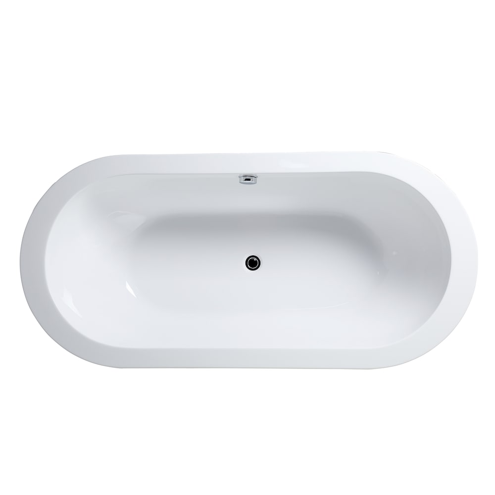 Rennes 71 inch Acrylic Flatbottom Center Bathtub in White