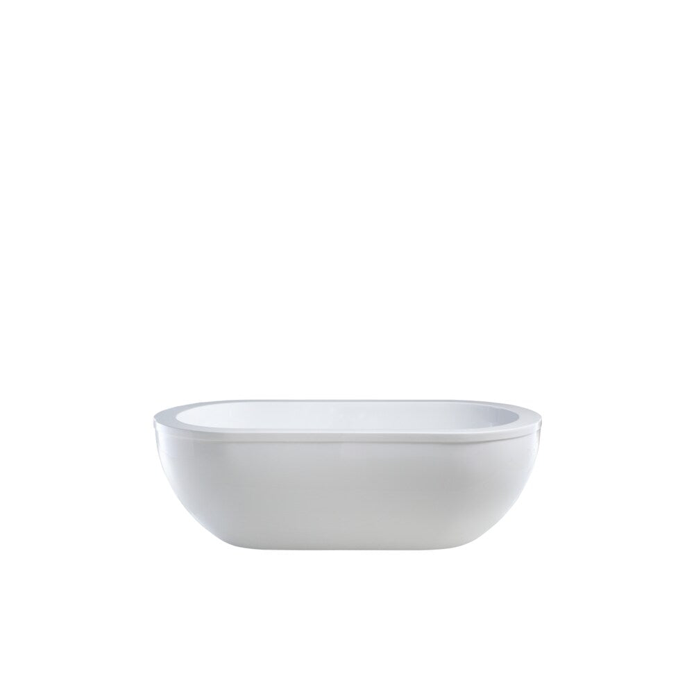 Rennes 71 inch Acrylic Flatbottom Center Bathtub in White