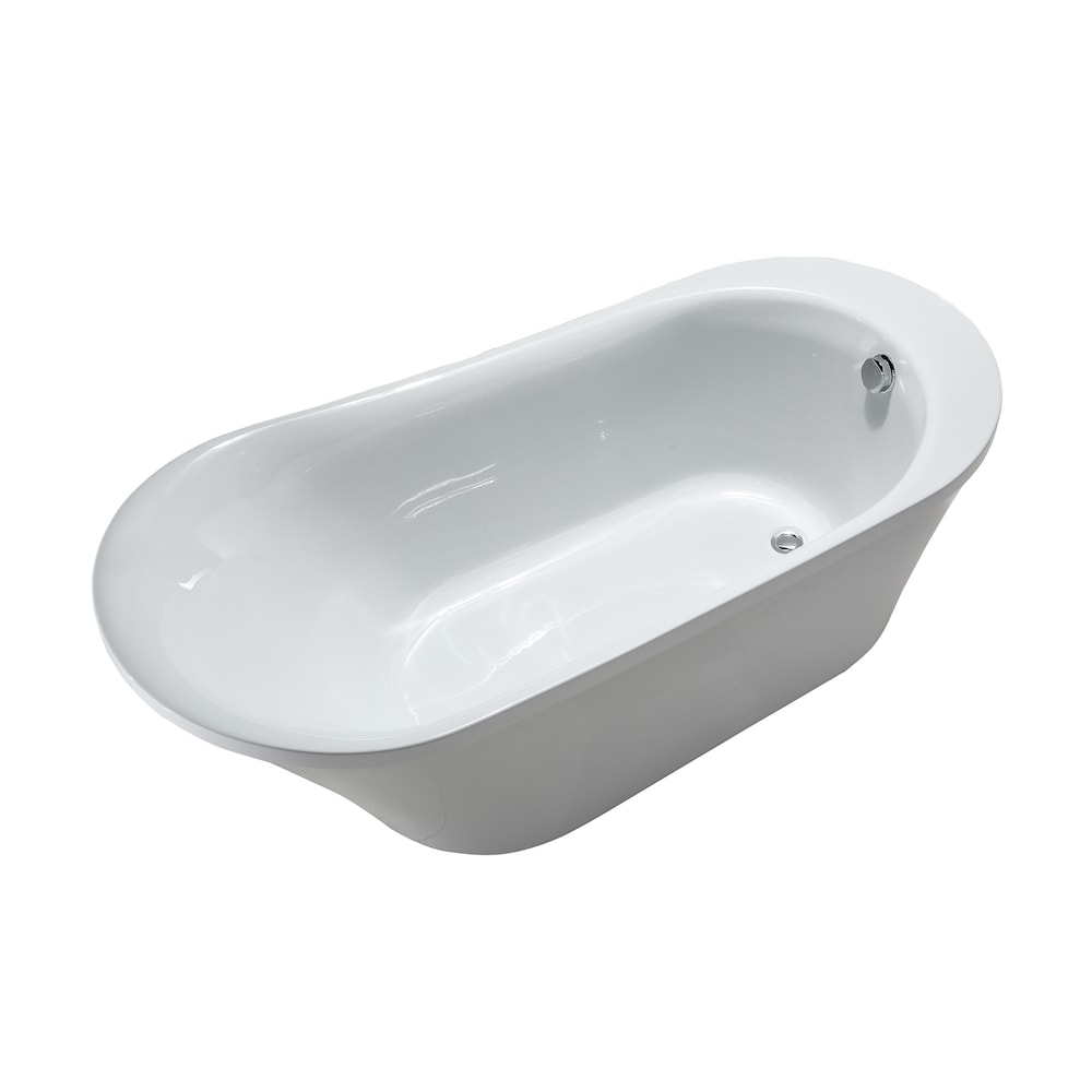 Nimes 70 inch Acrylic Flatbottom Left Bathtub in White