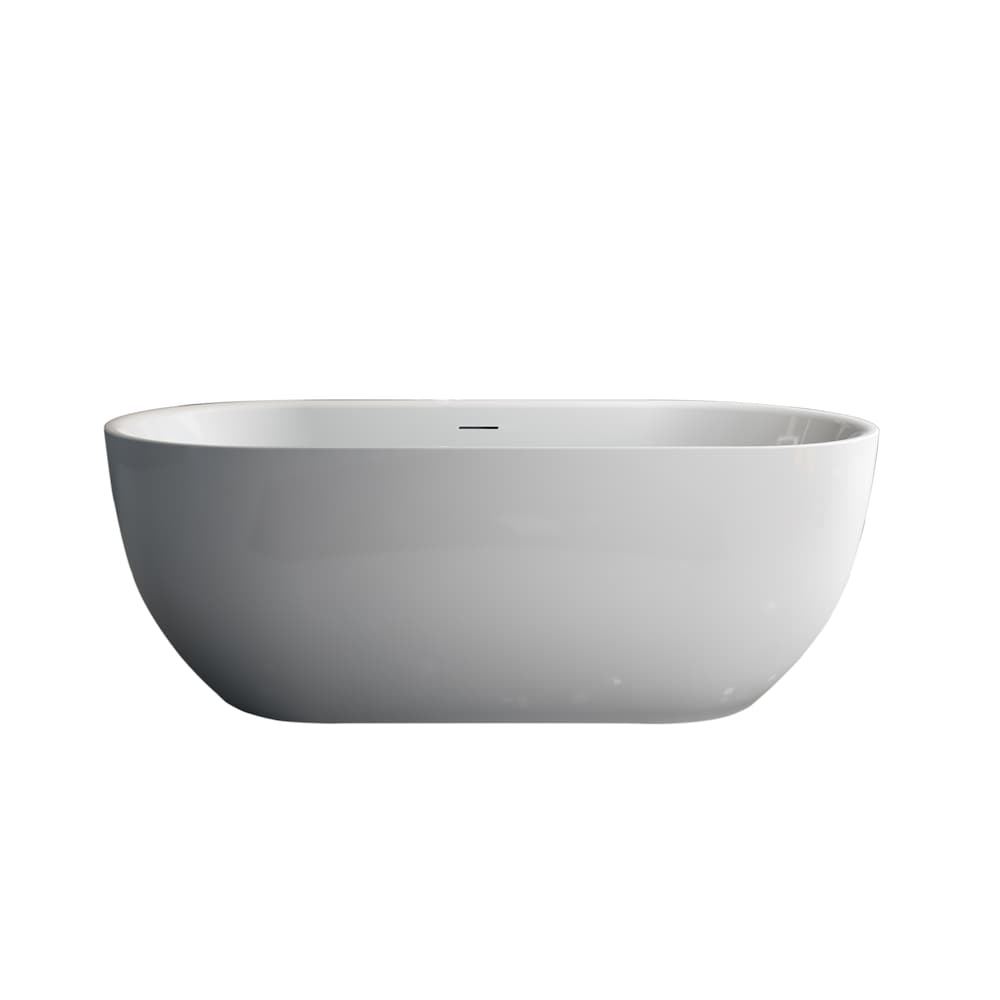 Bevier-NF 5.5 ft Acrylic Free-Standing Center Drain Oval Bathtub in White