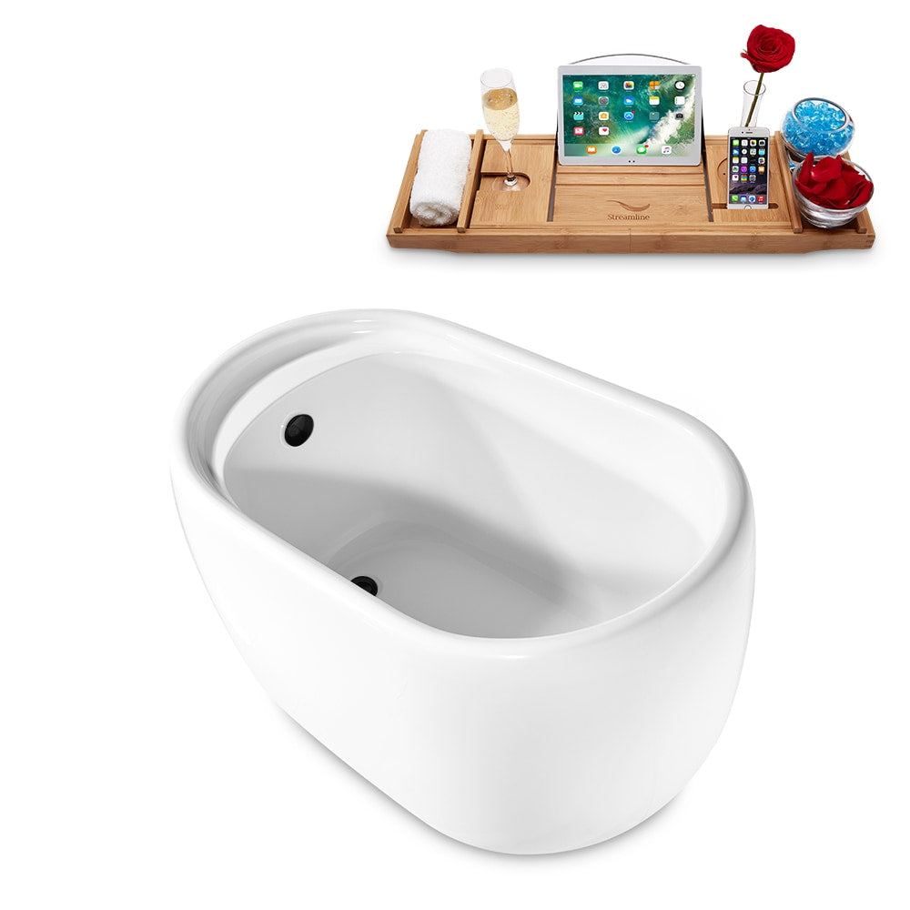 51 inch Streamline N2040BL Freestanding Bathtub and Tray with Internal Drain