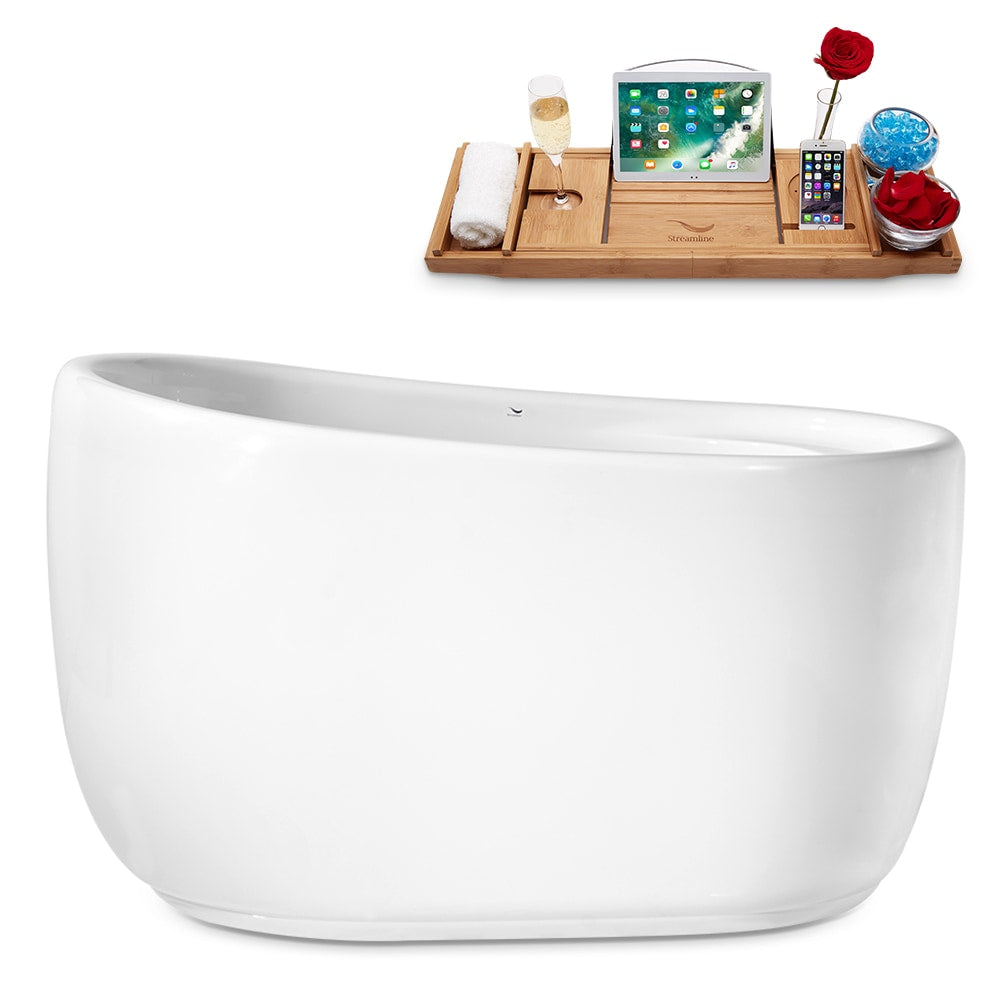 51 inch Streamline N2040BNK Freestanding Bathtub and Tray with Internal Drain