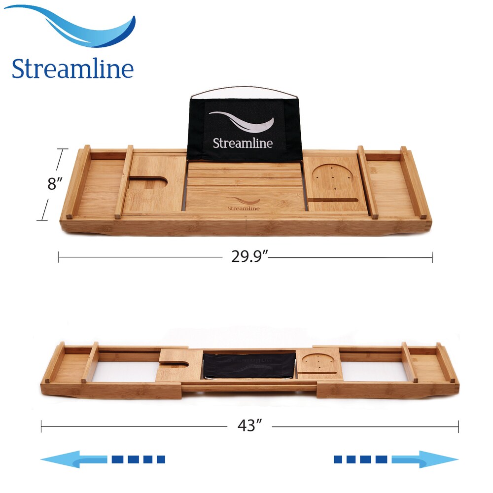 55 inch Streamline N1760-IN-BL Freestanding Bathtub and Tray With Internal Drain