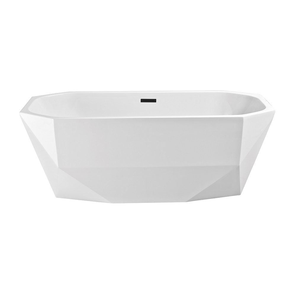 59 inch Streamline NPT9621BL Freestanding Bathtub with Internal Drain