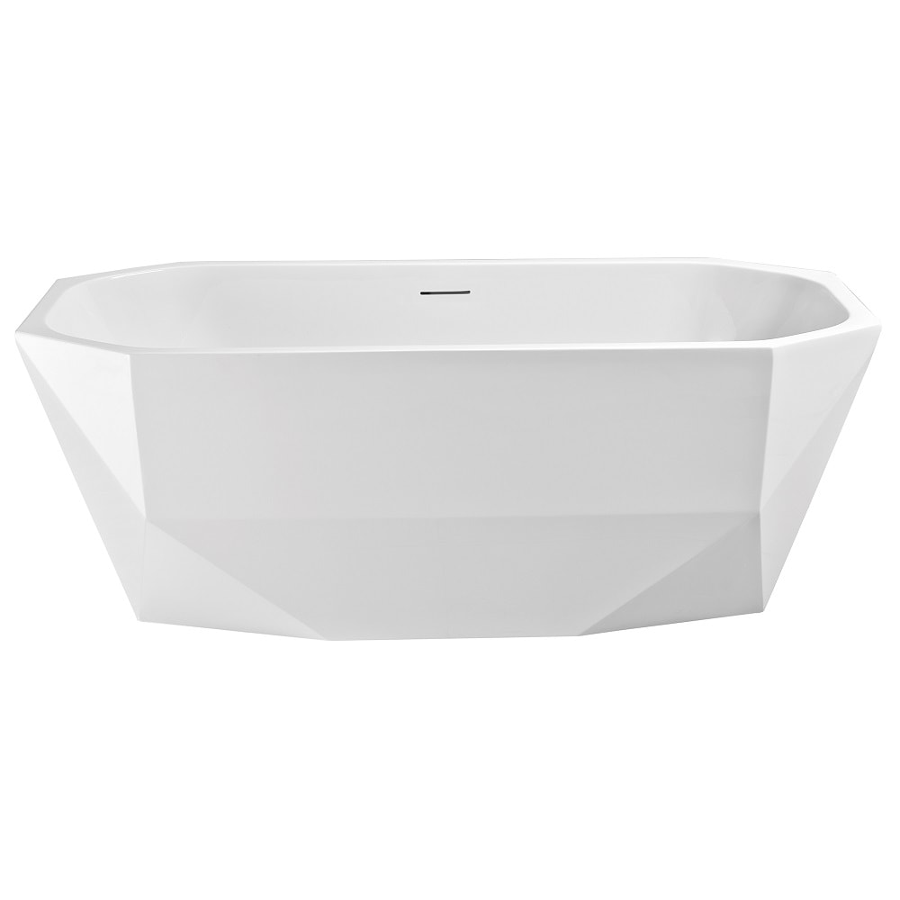 63 inch Streamline NPT9630BL Freestanding Bathtub with Internal Drain