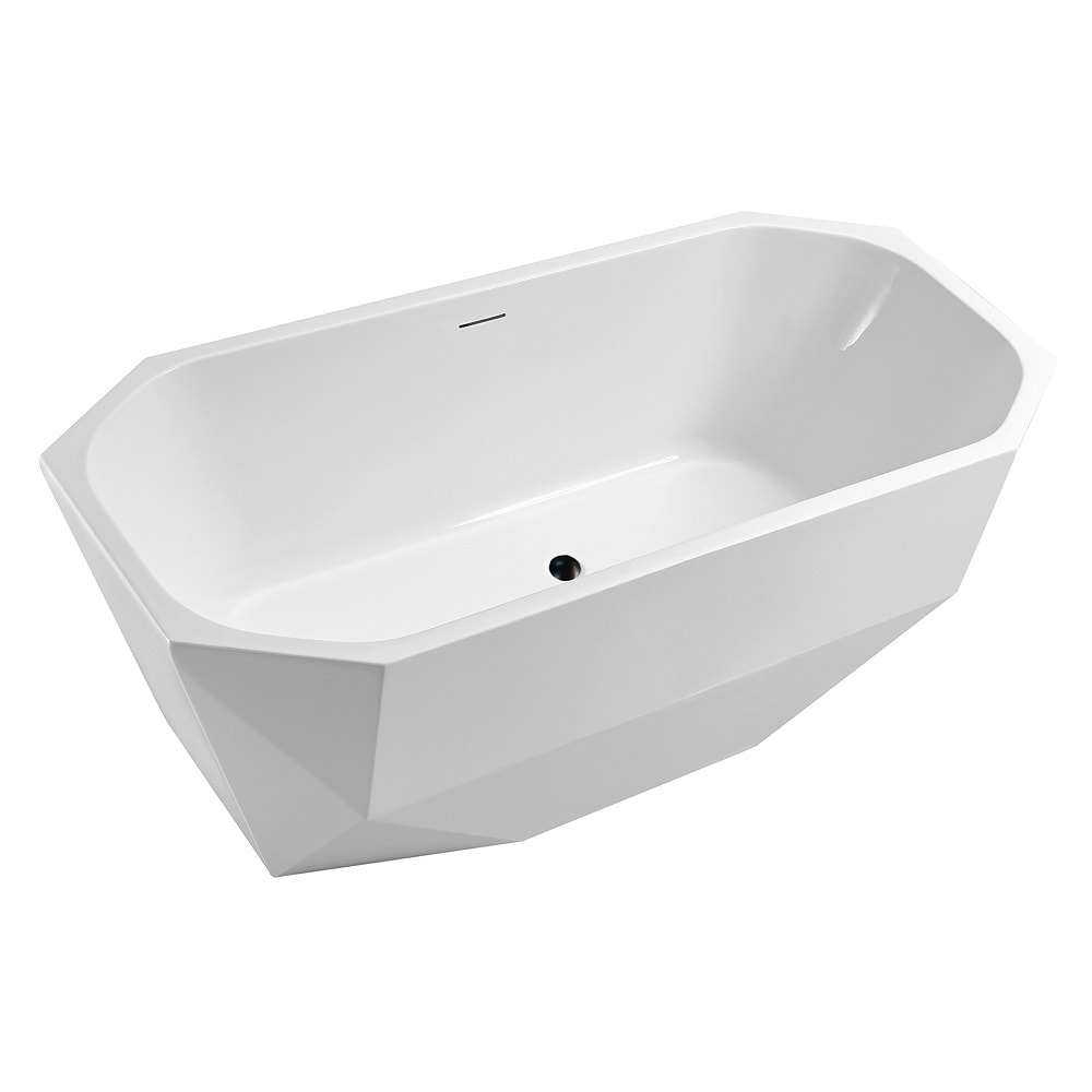 63 inch Streamline NPT9630BL Freestanding Bathtub with Internal Drain