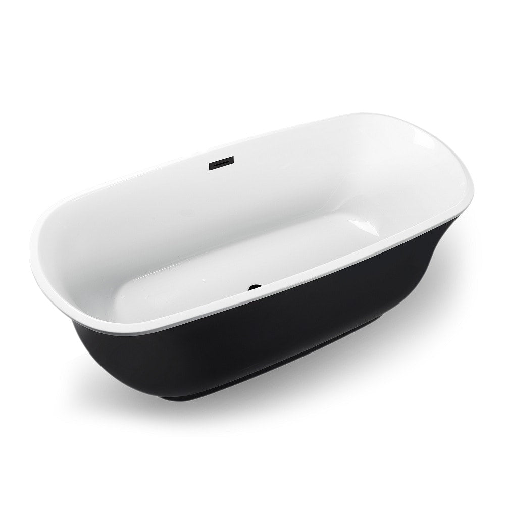 67 inch Streamline NPT9663BL Freestanding Bathtub with Internal Drain