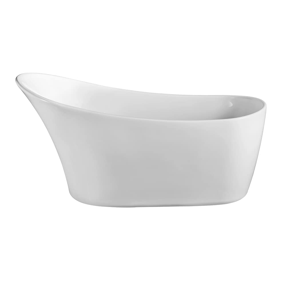 63 inch Streamline NPT9821BL Soaking Freestanding Bathtub with Internal Drain