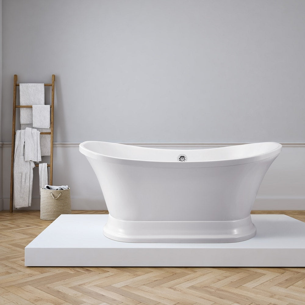 60 inch Streamline NPT9200CH Soaking Freestanding Bathtub with External Drain