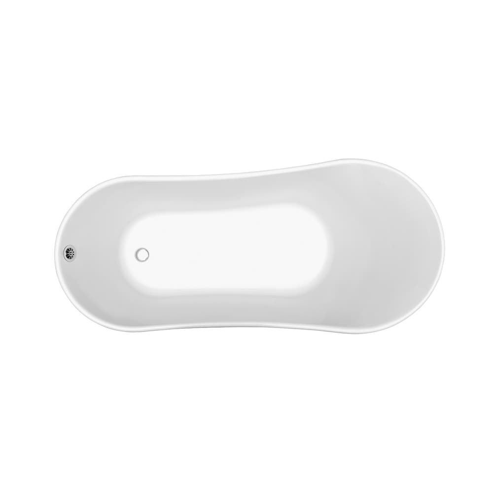 63 inch Streamline NPT9342CH-CH Soaking Clawfoot Bathtub with External Drain