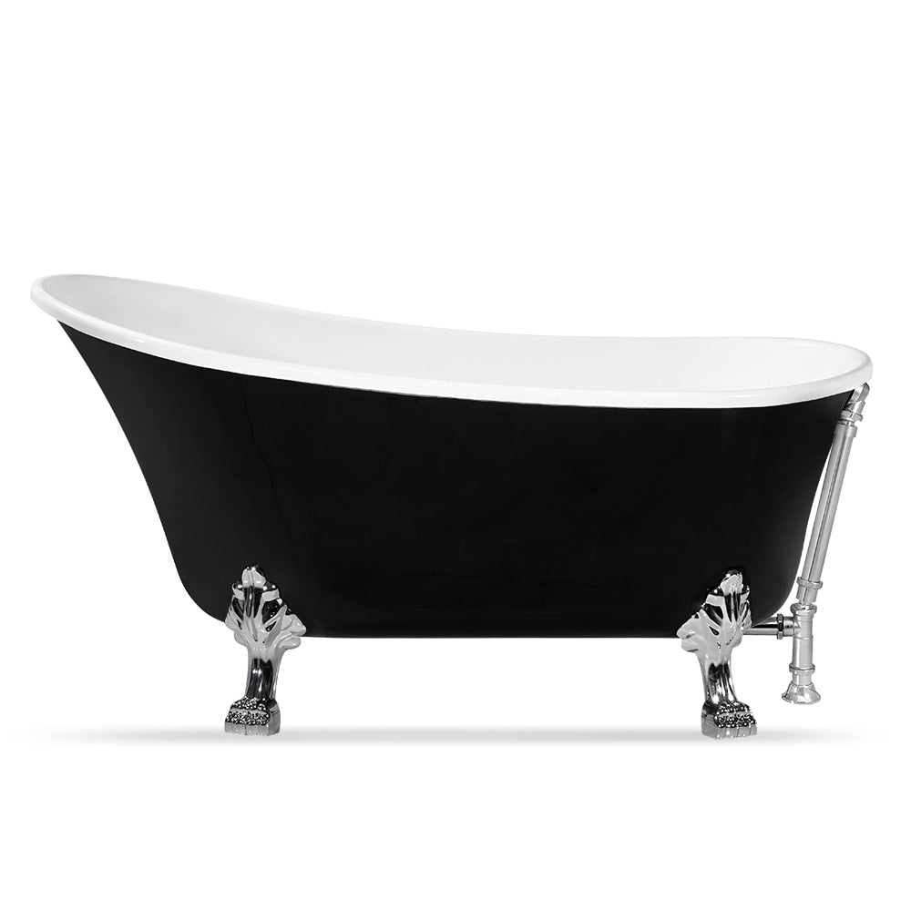 59 inch Streamline NPT9344CH-CH Clawfoot Bathtub with External Drain