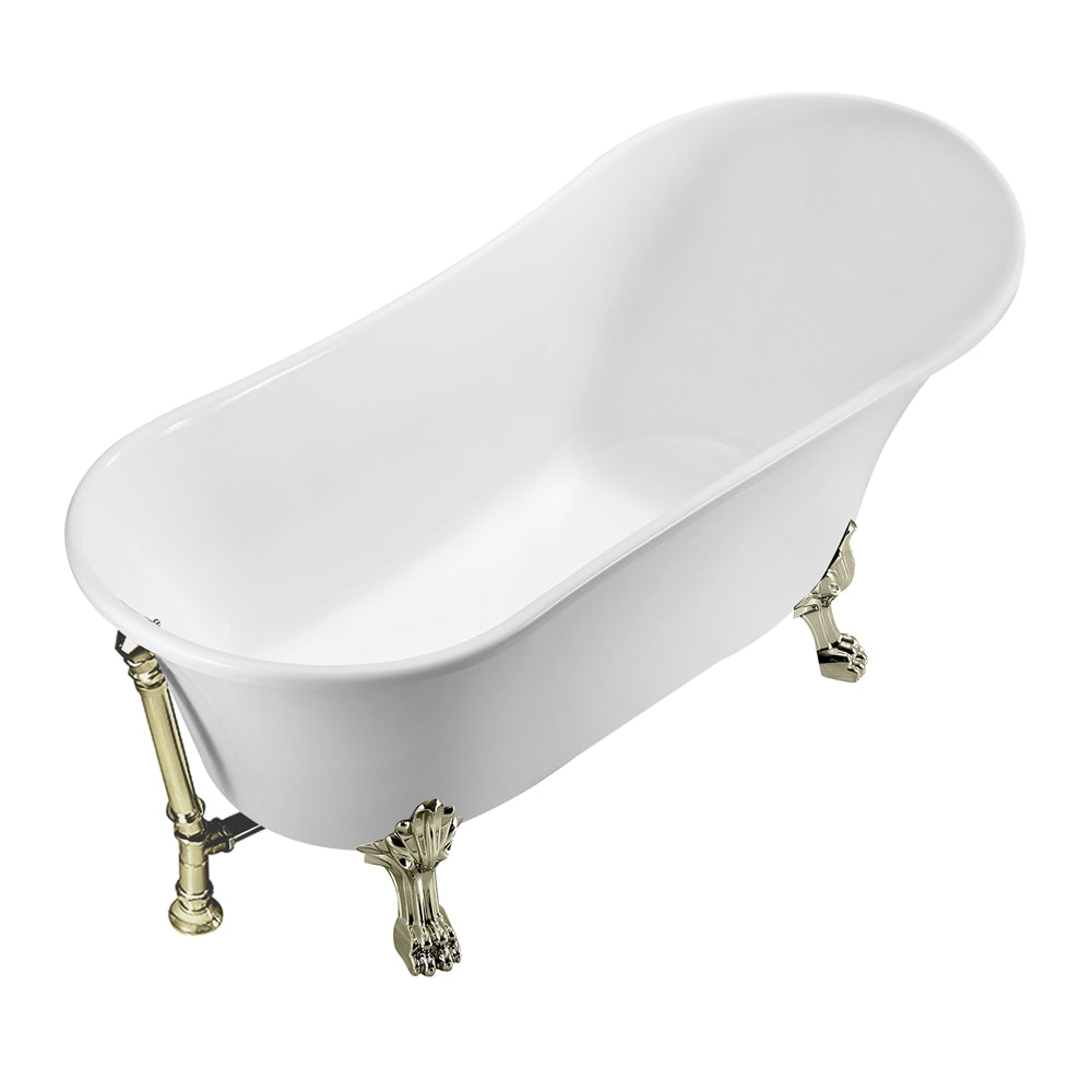67 inch Streamline NPT9340BNK-BNK Soaking Clawfoot Bathtub with External Drain