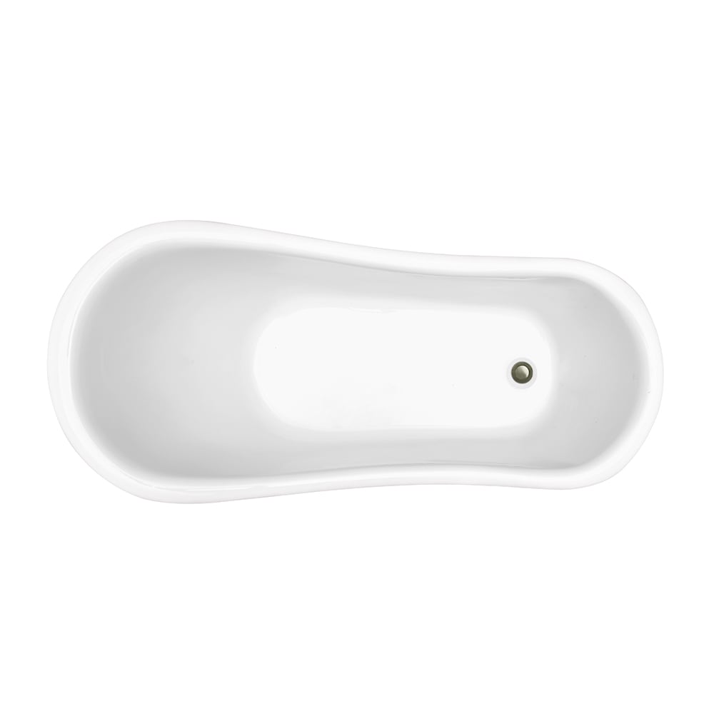 61 inch Streamline NPT9480BNK-BNK Soaking Clawfoot Bathtub with Internal Drain