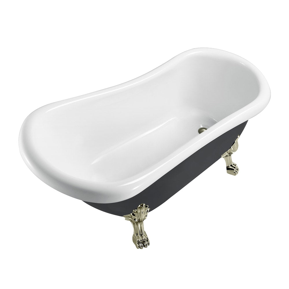 61 inch Streamline NPT9481BNK-BNK Clawfoot Bathtub with Internal Drain