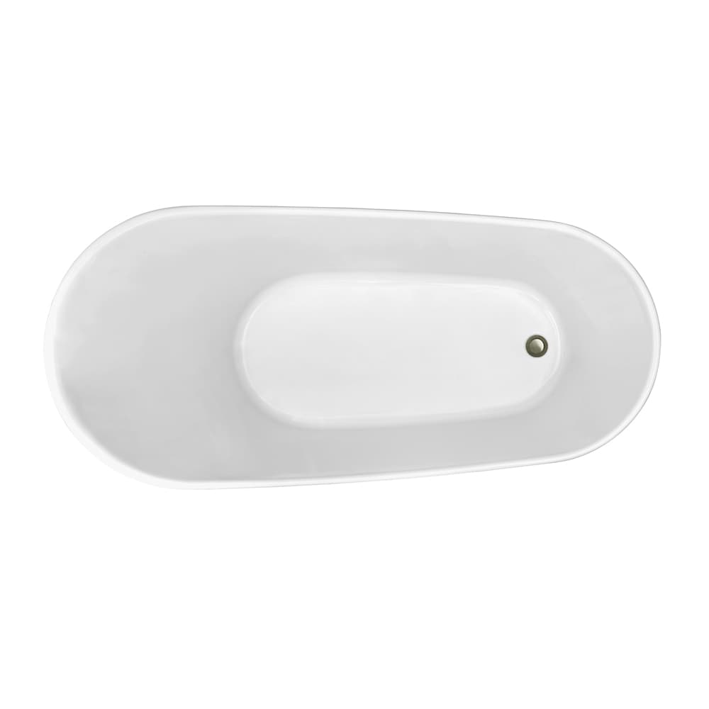 59 inch Streamline NPT9820BNK Soaking Freestanding Bathtub with Internal Drain
