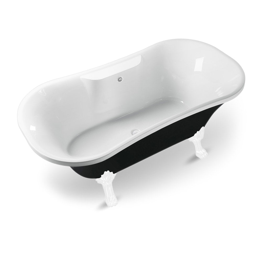 68 inch Streamline NPT9103WH-WH Clawfoot Bathtub with External Drain